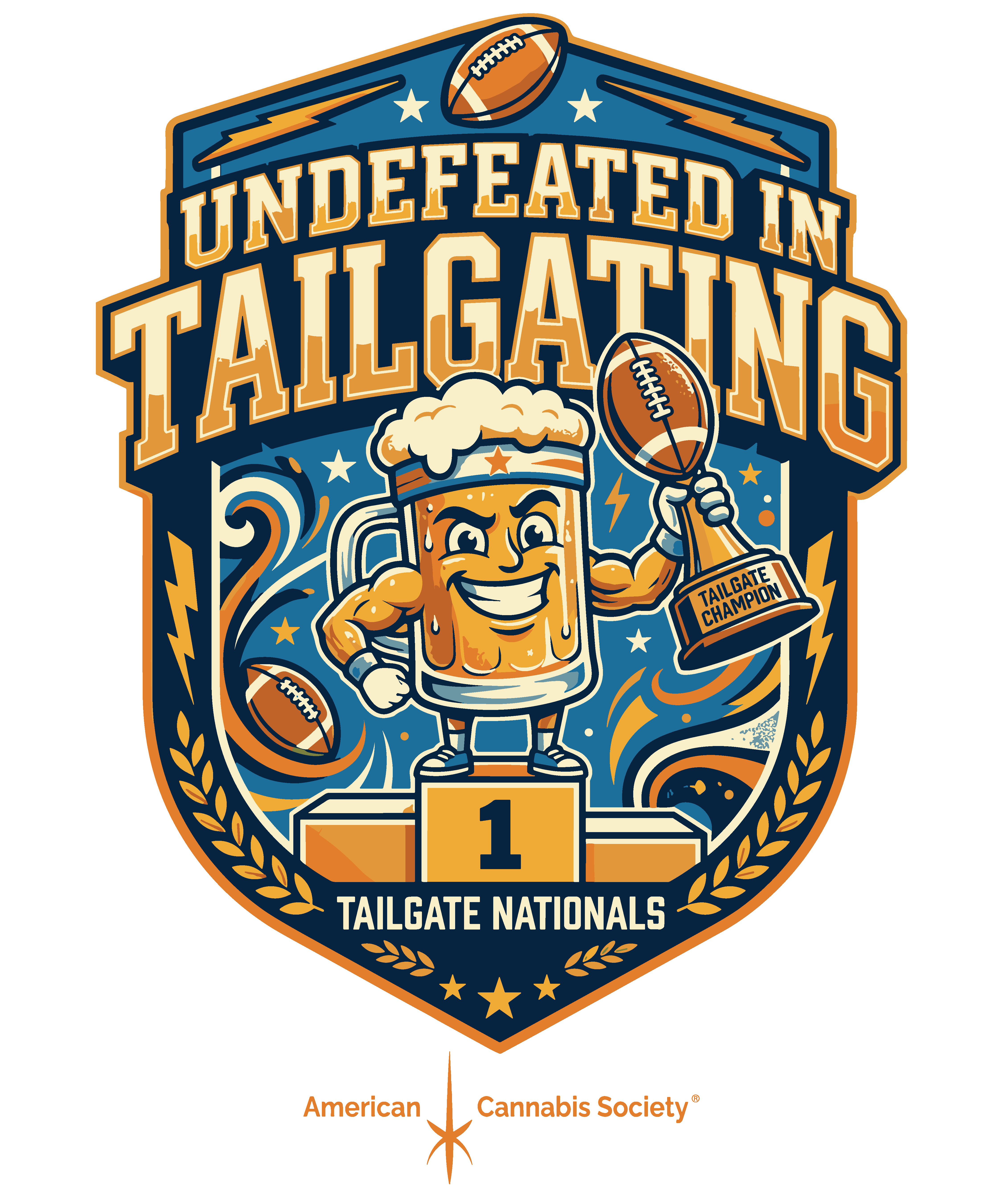 American Cannabis Society Undefeated in Tailgating Tailgate Nationals cannabis apparel tee